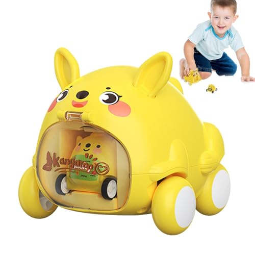 Dgayaeic Schiebe- und Go-Auto für Kleinkinder, Schiebe- und Go-Auto, Spielauto-Spielzeug, schiebendes Tier-LKW-Spielzeug, Pull Racing Car Rabbit Lernfahrzeugspielzeug für Mädchen und von Dgayaeic