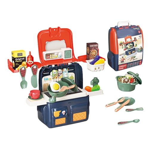 Dgayaeic küche Spielset, tun Sie das Kochen von Lebensmitteln Set,im Freien Rucksack für Kinder | Realistische tragbare Kinder Spielset für 3-8 Mädchen Strumpf Stocker von Dgayaeic