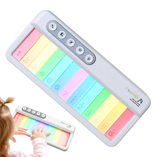 Electronic Piano Toy For Kids, Rainbow Early Learning Electronic Piano Keyboard, Touch Screen Keys W/ Multicolor Backlit, 5 Instrument Sounds 13 Demo Songs Portable Musical Instruments Educational Toy von Dgayaeic