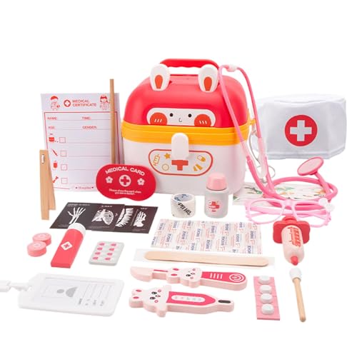 Kids Pretend Doctor Kit 1 Set, 24-Piece Doctor Kit Toys, Bunny Theme Doctor Kit, Children Simulation Doctor Set Stimulates Imagination and Creativity Educational Fun Playtime for Girls Boys Ages 3-8 von Dgayaeic