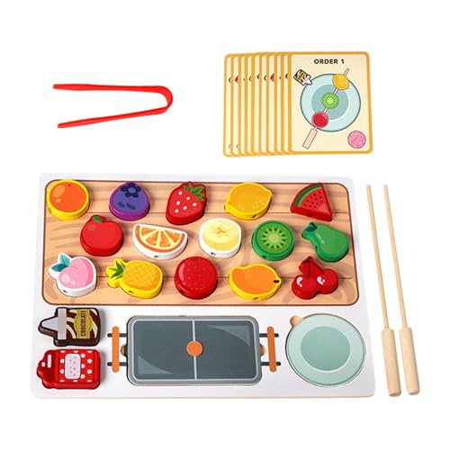 Kids Toy Food Kit, Toy Food Accessories, Pretend Cooking Kitchen Toys, Enhances Learning, Encourages Social Interaction, Wooden Perfect for Kids Aged 3-8 Years Old von Dgayaeic