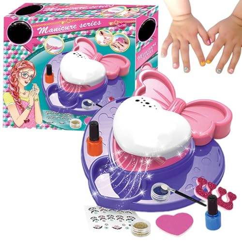 Kinder-Nagellack-Set für Mädchen, komplettes Maniküre-Set für kleine Prinzessinnen, waschbares Mädchen-Maniküre-Set, Kinder-Nagelstudio-Set mit interaktivem Nageltrockner und Organizer, schnell von Dgayaeic