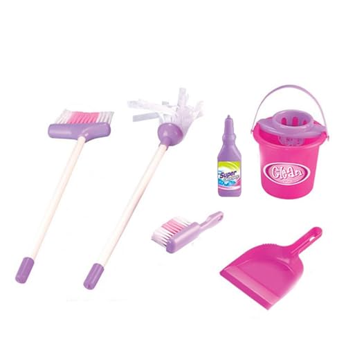 Kinderreinigungsset, Haushaltsspielzeug, Besenpinsel Dustpan Mopp Komplettes Haushaltsspielzeugset, fördert Verantwortung, Leuchtend lustige Farben, 6-teilige, 9-teilige tolle Geschenk für und von Dgayaeic