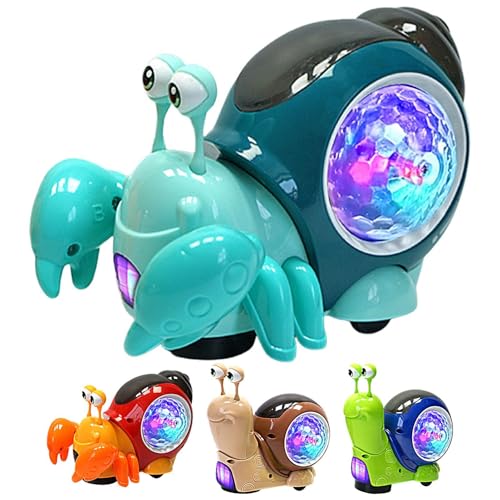 Light-Up Walking Snail Toy, Lighted Snail Toy Musical Crawling Toy, Electric Glowing Snail Interactive Moving Toy, Snail Toy W/ Lights And Music Automatic Obstacle Avoidance Joyful Present For Toddler von Dgayaeic