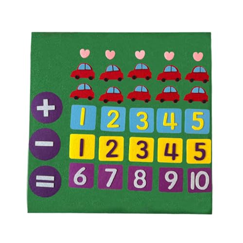 Math Felt Board, Learning Addition und Subtraction Toys, Pädagogik-Rufnummernbrettspiel, interaktives Mathematiklernen, helle und farbenfrohe Filzstücke, 30 x 30 cm für Kinder im Alter von 3 bis 6 Jah von Dgayaeic