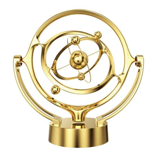 Perpetuum Motion Toy, von der Erde inspiriertes Gerät, pädagogisches Wissenschaftsspielzeug, reibungslose Bewegungsleistung, anspruchsvolles und minimalistisches Design, Silber/Gold-Geschenkidee für S von Dgayaeic