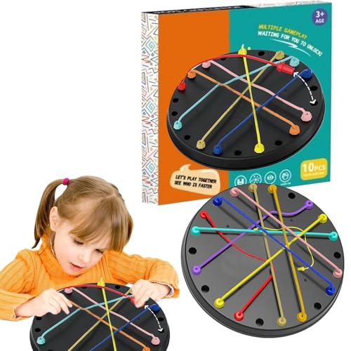 Rope-Puzzle-Spiel, entwirrende Twisted Rope Challenge-Spiele, Spielzeug für Gehirnentwicklung, unterhaltsame und interaktive Unterhaltung, reisefreundliche, PVC perfekt für Familien-Trip-Game-Nächte von Dgayaeic