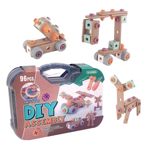 Screw Toolbox-Set, Lernwerkzeugkasten Spielzeug, STEM-Lernwerkzeugset, Entwickeln von Hand-Eye-Fähigkeiten, tragbar und einfach zu lagern, ABS-Materialien tolles Geschenk für Kinder und Mädchen im Alt von Dgayaeic