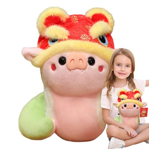 Stuffed Snake Plush, 2025 Chinese New Year Standing Snake Plush Mascot Doll, Lion Hat Snake Mascot, Soft Chinese Snake Perfect for Chinese New Year Decoration, Gift for Kids & Snake Lovers von Dgayaeic