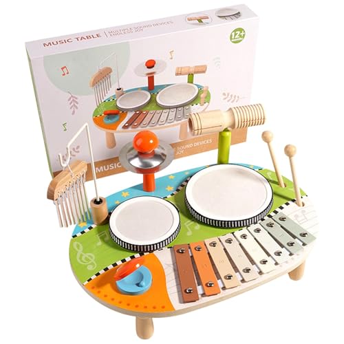 Toddler Drum Set, Toddler Drum Kit, Kids Drum Kit, Baby Drum Musical Instruments Toys for 1 Year Old, Toddler Drum Set Toys, 7in1 Wooden Xylophone Toddler Drum Set Musical Toys for Baby 1+, Presents von Dgayaeic