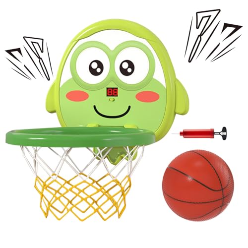 Bade-Basketballkorb-Spielzeug, Saug-Badewannen-Basketball, Badewannen-Reifenbälle-Set, Macht Spaß, Nicht leicht zu beschädigen, 28 cm für Kinder von Dgkdek