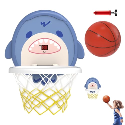 Bade-Basketballkorb-Spielzeug, Saug-Badewannen-Basketball, Badewannen-Reifenbälle-Set, Macht Spaß, Nicht leicht zu beschädigen, 28 cm für Kinder von Dgkdek