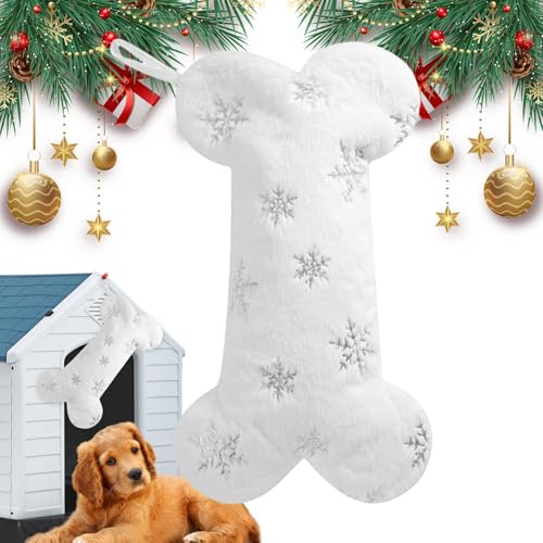 Christmas Stockings for Dogs | Plush Bone-Shaped Stockings | Dog Christmas Stocking | Pet Christmas Stocking | Fireplace Hangings for Pets Unique Shape and Minimalist Style for Dogs Cats von Dgkdek