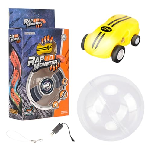 Dgkdek Flash-Spin-Auto, Hochgeschwindigkeits-Rennwagen, Grad-Stunt-Rotations-Taschenspielzeug, Einfach Zu Tragen, Sorgt Für Endlose Unterhaltung Ohne Batterien, 4,5 cm, Gelb/Blau, Für Kinder von Dgkdek