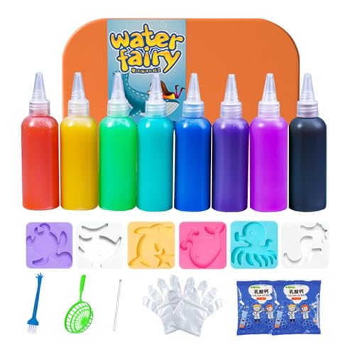 Dgkdek Magisches Wasserspielzeug-Set, Wasserkunst-Set mit Meerestieren, Aqua-Fee-Wassergel, leicht zu reinigen, sicher zu verwenden und Nicht leicht zu brechen oder zu verblassen, 25,5 cm, für Kinder von Dgkdek