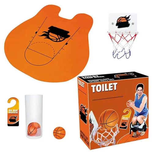 Dgkdek Slam Dunk Toiletten-Basketball-Set, Toilettenreifen-Set, Badezimmer-Sportspielzeug, Schön Verarbeitet Für Einfache Reinigung, 67,3 cm, Für Kinder Und Erwachsene von Dgkdek