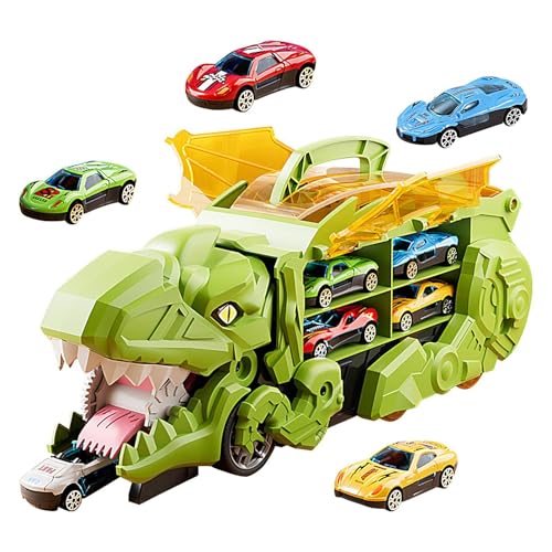 Dinosaurier-Truck-Spielzeug, Tragbare Dinosaurier-Rennstrecke, Autospielzeug Für Kleinkinder, Verblasst Nicht Mit Der Zeit. Tragegriff, Der Es Kindern Leicht Macht, Es Überall Hin Mitzunehmen. 33 Cm B von Dgkdek