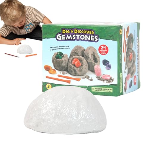 Gemstone Dig Kit, Rock- und Gem -Bergbau, fossile Grabenkit, Spaß und Sicherheit, kann es für Kinder langjährig 8 cm verwenden. von Dgkdek