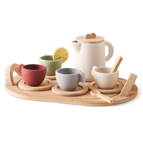 Holztee -Set, Tat Tee Time Toy, Activity Set Kaffee, So Tun, Lustig Und Sicher Zu Bedienen, Kann Es Lange 8 cm Für Kinder Verwenden von Dgkdek