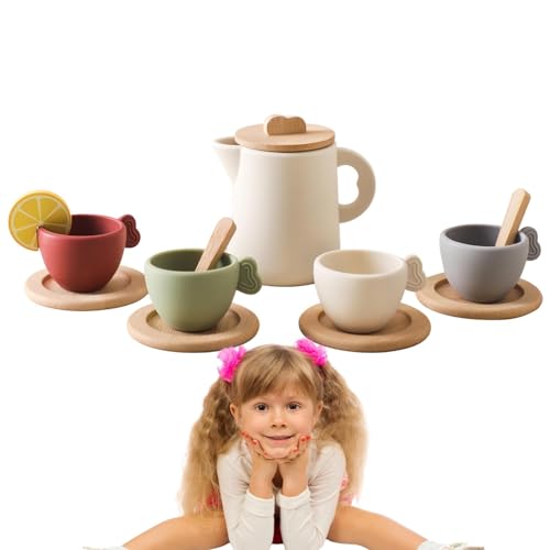 Holztee -Set, Tat Tee Time Toy, Activity Set Kaffee, So Tun, Lustig Und Sicher Zu Bedienen, Kann Es Lange 8 cm Für Kinder Verwenden von Dgkdek