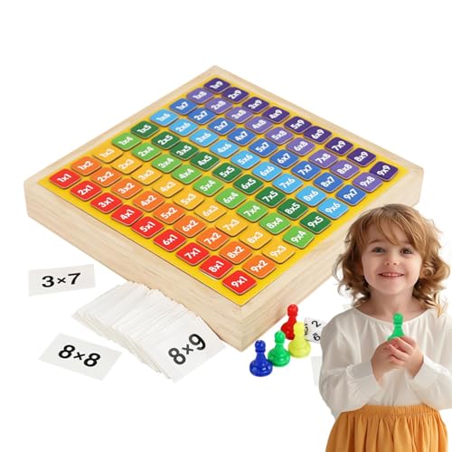 Kids Multiplication Board, Number -Brettspiel, Tische Mathematikspielzeug, Spaß Und Sicherheit Können Es Lange Zeit Verwenden, 22,8 cm Für Kinder von Dgkdek