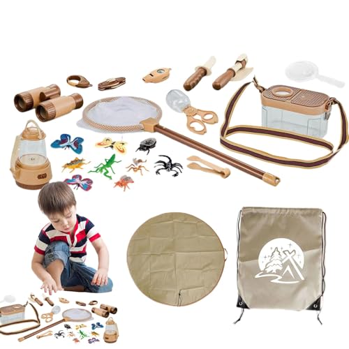 Kinder-Camping-Spielzeug-Set, Kinderspiel-Camping-Set | Pretend Play Camp Gear Tools Küchenspielzeug - Realistische, sichere, tragbare Aufbewahrung, gefälschte Picknickutensilien für Kinder im Alter v von Dgkdek