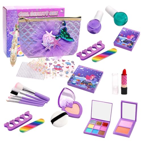 Kinder-Make-up-Set, Make-up-Set für Kinder | 22X/Set Spielen Sie echtes Make-up-Spielzeug für Mädchen,Lustiges waschbares Kosmetikspielzeug-Beauty-Set, waschbares Kinder-waschbares Make-up-Mädchenspie von Dgkdek