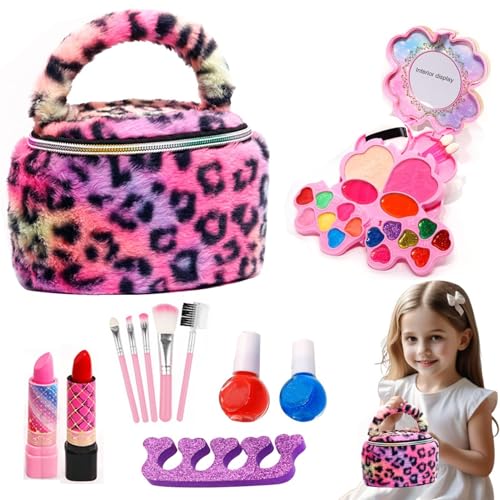 Kinder-Make-up-Set für Mädchen, Kinder-Make-up-Set, Spielzeug für Mädchen - 22X Rollenspielzeug für Mädchen, echte Kosmetiksets, waschbar - Anziehset, Nagelzubehörset für Weihnachten und Geburtstag fü von Dgkdek