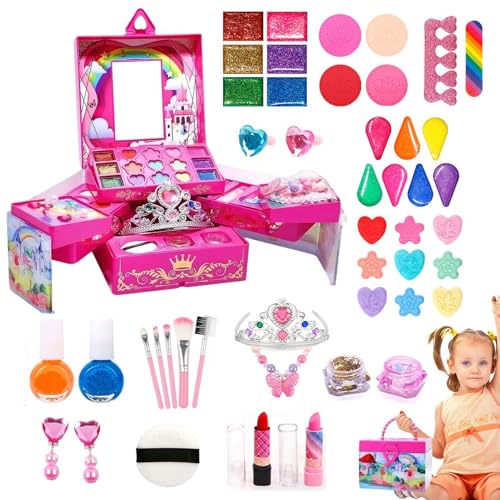 Mädchen-Make-up-Set für Kinder,Kinder-Make-up-Set für Mädchen - -Spielzeug für Mädchen, waschbare echte Kosmetik-Sets,Anziehset, -Make-up-Set für Weihnachten und Geburtstag für 3–12- von Dgkdek