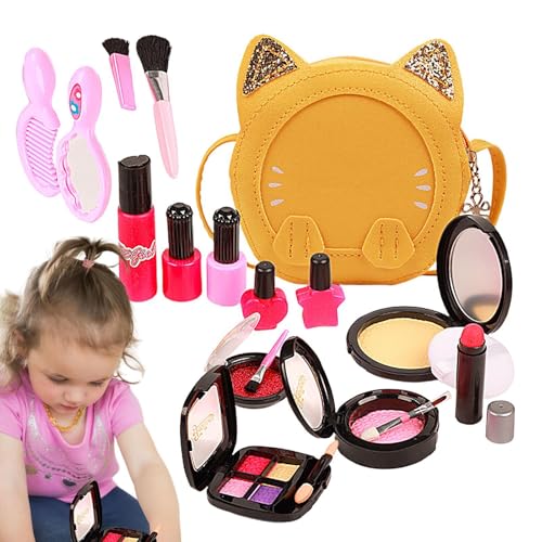 Make-up-Spielzeug-Set, Play-Make-up-Set | Stellen Sie Sich vor, Cartoon-Make-up-Spielzeug | Anziehspielset, Make-up-Set für Mädchen mit Lidschatten, Lippenstift, Nagellack von Dgkdek