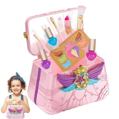 Make-up-Spielzeug für Mädchen, Make-up-Spielzeug für Mädchen, Make-up-Waschtischspielzeug, Pretend Cosmetic Kits, Princess Dress Up Kit inklusive Aufbewahrungskoffer für Mädchen im Alter von 3–12 Jahr von Dgkdek