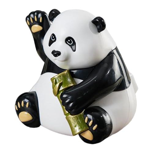 Panda-Figuren, Armaturenbrett-Wackelkopf - Solar Panda Bär Wackelkopf,Sammelfiguren, Auto-Armaturenbrett-Dekoration, Panda-Schreibtischzubehör für Büro-Schreibtisch-Heimdekoration von Dgkdek