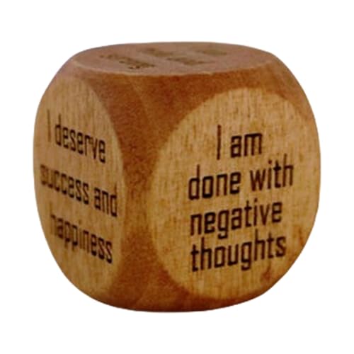 Positive Affirmation Dice | Family Party Mindfulness Dice | Wooden Inspirational Dice with Positive Statements | Ideal for Adults | Fun and Uplifting Activity for Gatherings von Dgkdek