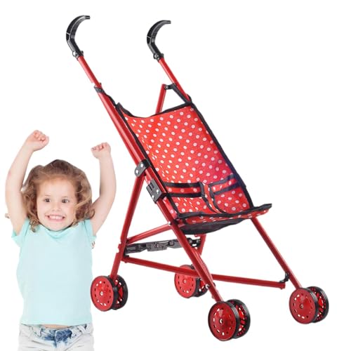 Puppen-Kinderwagen-Spielzeug, Faltbarer Puppen-Kinderwagen, Regenschirm-Kinderwagen-Puppe, sicher und verschleißfest, kann für Lange Zeit verwendet Werden, 40 cm für Kinder von Dgkdek