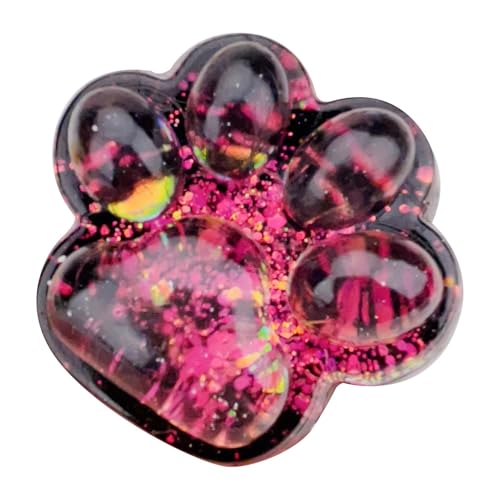 Squishy Katzenpfote Groß, Glitzer--Squishy, ​​​​superweiches Transparentes Zappelspielzeug, Passt Problemlos In Die Tasche, Ist Leicht Zu Tragen, Ermöglicht Entspannung 7 cm, Schwarz, Weiß/Pink, F von Dgkdek