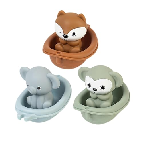 Stackable Bath Boats Toy | 6X Floating Bathtub Toys for Babies | Fun Shower and Beach Bath Toys with Animal Designs | Perfect for Toddler Birthdays and Bath Time Adventures von Dgkdek