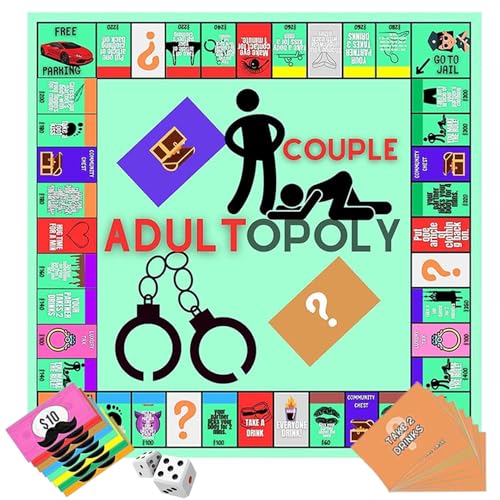 Dhqkqg Adultopoly Board Game, Couple Adult Opoly, Couple Board Game, Relationship Card Game, Conversation Cards for Couples, Couple Adult Opoly Board Game for Adults, Bedroom Games for Couples von Dhqkqg