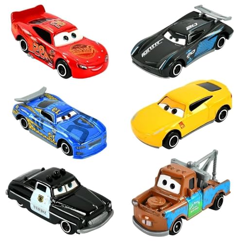 Dhqkqg Car Spielzeug, 6Pack Spielzeugauto Set, Legierung Kinderidee Spielfahrzeuge,Mini Spielzeugauto,Lightning Spielzeugauto Autos Set für ab 3 Kinder Jahren Jungen Mädchen Stile Variieren von Dhqkqg