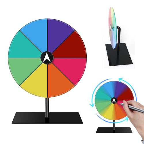 Dhqkqg Glücksrad Zum Drehen, 20 cm Glücksrad Zum Selbstgestalten,8 Spinning Prize Wheel Spielzeug,Acryl Drehendes Preisrad Mit Abnehmbarem Ständer,Für Karneval, Gewinnen Von Fortune-Spin-Spielen Bunt von Dhqkqg