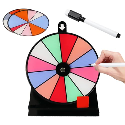 Dhqkqg Glücksrad zum Drehen,Gluecksrad Gluecksrad, Glücksrad Spielzeug mit Ständer,Glücksrad Spielzeug mit 3 Drehrad + 1 Markierungsstift,15x20cm Spinning Prize Wheel,Für Party,Karneval,Neujahr von Dhqkqg