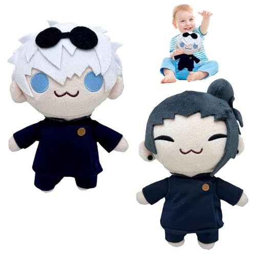 Dhqkqg Gojo Und Geto Plüschtier, Anime Geto Suguru Plüsch, 22 cm Gojo and Geto Plush, Fushiguro Megumi Plush Doll, Gojo Satoru Anime Figuren Stoffpuppen, für Jungen und Mädchen von Dhqkqg