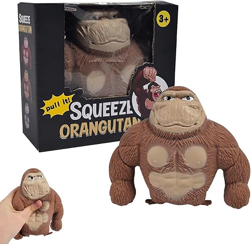 Dhqkqg Gorilla Antistress Spielzeug, Gorilla Stressabbau Spielzeug, Stress Squeeze Spielzeug, Angst Relief Toys, Geeignet für Freizeit, Unterhaltung, Stressabbau, Relieve Stress und Angstabbau, Braun von Dhqkqg