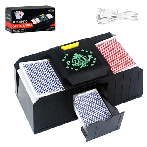 Dhqkqg Kartenmischmaschine, Kartenmischmaschine Elektrische, Automatischer Kartenmischer, Vollautomatischer Kartenmischer, Kartenmischer für Spielkarten Wie Pokerkarten, UNO-Kartenspiel und Blackjack von Dhqkqg