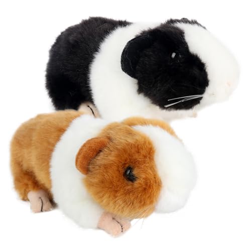 Dhqkqg Kuschel Meerschweinchen Kuscheltier, 2 Stück Meerschweinchen Spielzeug, Realistische Kuscheltiere, Hamster Kuscheltier, Süße Kuscheltiere, Spielzeug Dekor für Jungen Mädchen Partybedarf von Dhqkqg