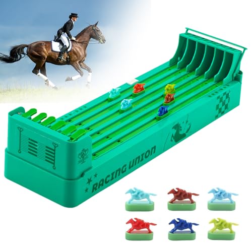 Dhqkqg Pferderennen Spiel, Horse Racing Game, Pferderennen Spiel Elektrisch, Pferderennen Tischspiel Mit 6 Pferde, Tabletop-Pferderennen-Spiel for Family Party Night Childrens Day Birthday Gift von Dhqkqg