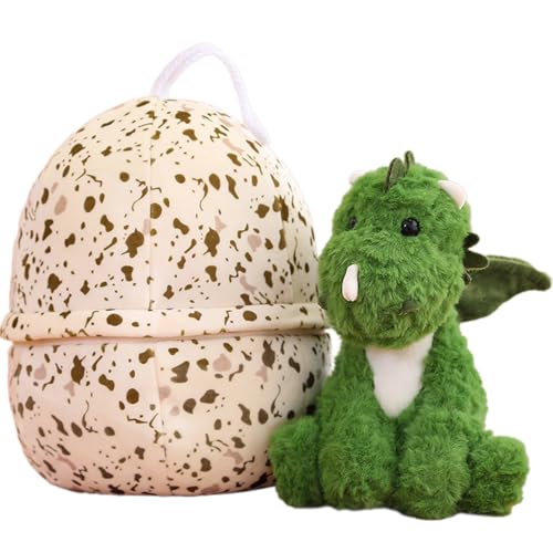 Dhqkqg Plüsch Dinosaurier, Kuscheltier Dino Baby im Ei, Dino Kuscheltier, Kuscheltier Plüsch Dinosaurier, Dino Stofftier Plüschtier, für Kinder, Jungen und Mädchen, 20 cm(Dinosaurier)+25 cm (Ei) von Dhqkqg