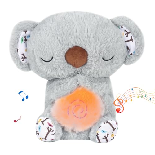 Dhqkqg Schlummer Koala Kuscheltier, Schlummer Koala mit Herzschlag, Beruhigendes Koalabär Plüschtier, Einschlafhilfe Plüschtier, Babyparty Und Neugeborenen Geschenk von Dhqkqg