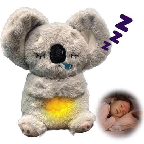 Dhqkqg Schlummer Koala Kuscheltier, Schlummer Koala mit Herzschlag, Beruhigendes Koalabär Plüschtier, Einschlafhilfe Plüschtier, Beruhigender Koalabär, Babyparty Und Neugeborenen Geschenk von Dhqkqg