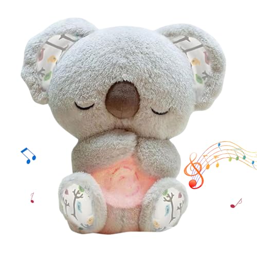 Dhqkqg Schlummer Koala Kuscheltier, Schlummer Koala mit Herzschlag und Musik, Beruhigendes Koalabär Plüschtier, Einschlafhilfe Plüschtier, Babyparty Und Neugeborenen Geschenk von Dhqkqg