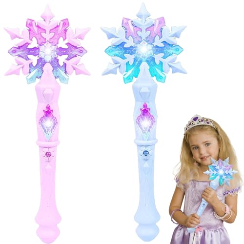 Dhqkqg Schneeflocke Magischen Zauberstab, 2 Stück Leuchtender Schneestab, LED-Schneestab-Spielzeug mit Sound, für Mädchen, Geburtstagsfeier Dekoration, Weihnacht, Halloween, Eispark Party Cosplay Dhqkqg Schneeflocke Magischen Zauberstab, 2 Stück Leuchtender Schneestab, LED-Schneestab-Spielzeug mit Sound, für Mädchen, Geburtstagsfeier Dekoration, Weihnacht, Halloween, Eispark Party Cosplay von Dhqkqg